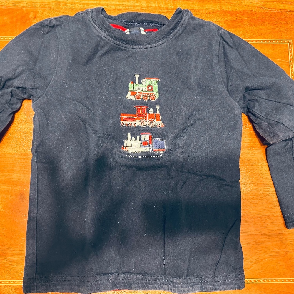 Janie and Jack - train shirt